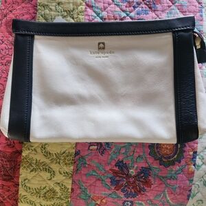Kate Spade White and Black Leather Clutch